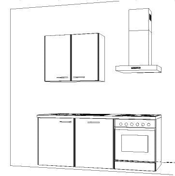 Vormontierte nobilia Miniküche "Lübeck" 180cm ohne E-Geräte &amp;  Zubehör Küchenzeile Küchenblock in Alpinweiß