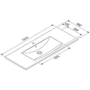 MARMITE- Moebelwaschtisch MEGX 1200C- Mineral Composite Weiss Hochglanz 87712 87712