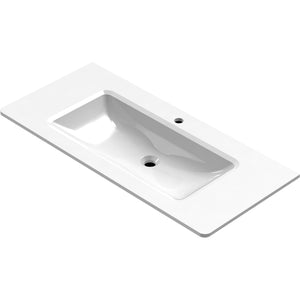 MARMITE- Moebelwaschtisch NobX 1060- Mineral Composite- ohne Ueberlauf Weiss Hochglanz 87742 87742