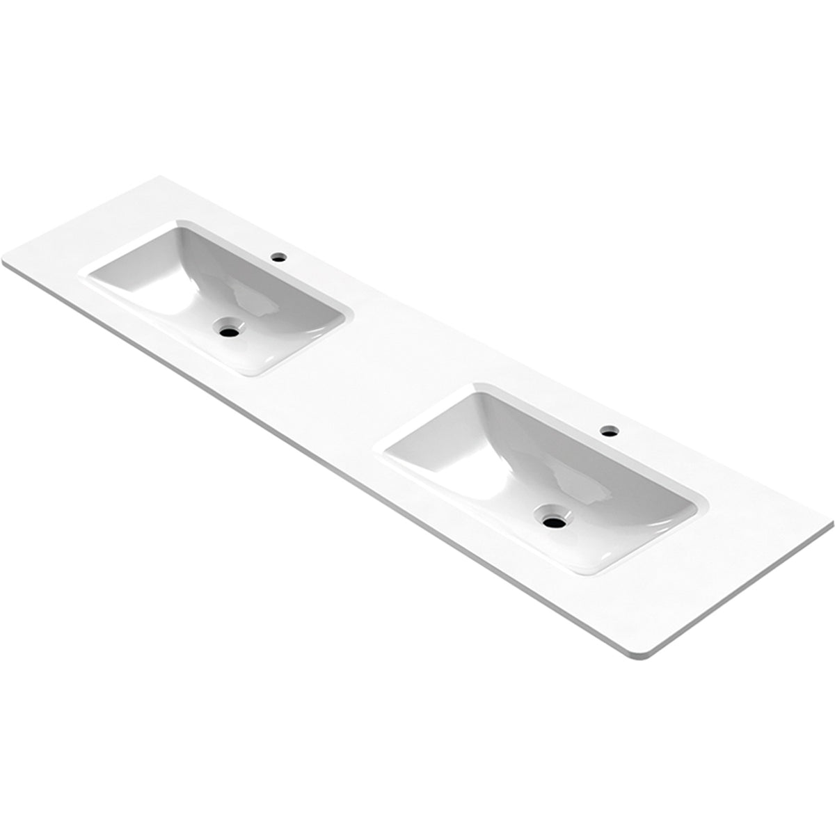 MARMITE- Moebelwaschtisch NobX 1660 D mit 2 Becken- Mineral Composite- ohne Ueberlauf Weiss 87745 87745