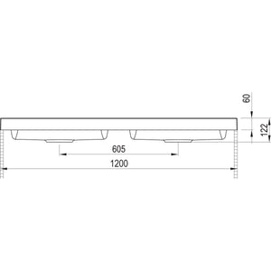 MARMITE- Moebelwaschtisch RonX 1200D mit 2 Becken- Mineral Composite- ohne Ueberlauf Weiss 87770 87770