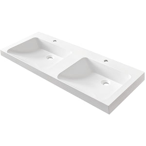 MARMITE- Moebelwaschtisch RonX 1200D mit 2 Becken- Mineral Composite- ohne Ueberlauf Weiss 87770 87770