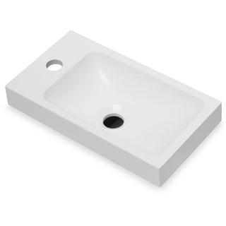 MARMITE : Lave-mains pour meuble RonX 410LR, composite minéral, sans trop-plein, blanc brillant 87762 41 cm