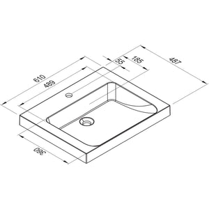 MARMITE- Moebelwaschtisch RonX 600C- Mineral Composite- ohne Ueberlauf Weiss Hochglanz 87763 87763