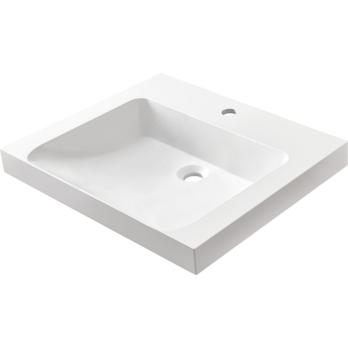 MARMITE- Moebelwaschtisch RonX 600C- Mineral Composite- ohne Ueberlauf Weiss Hochglanz 87763 87763