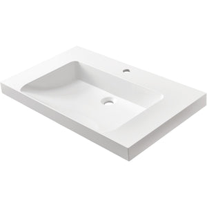 MARMITE- Moebelwaschtisch RonX 800C- Mineral Composite- ohne Ueberlauf Weiss Hochglanz 87764 87764