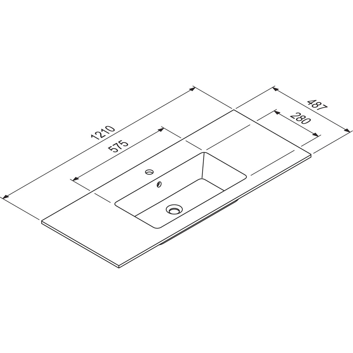 NICOS INTERNATIONAL- Moebelwaschtisch MAX 1210- Mineral Composite Weiss 87751 87751