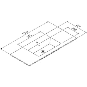 NICOS INTERNATIONAL- Moebelwaschtisch MAX 1210- Mineral Composite Weiss 87751 87751