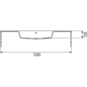 NICOS INTERNATIONAL- Moebelwaschtisch MAX 1210- Mineral Composite Weiss 87751 87751