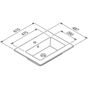 NICOS INTERNATIONAL- Moebelwaschtisch MAX 610- Mineral Composite Weiss 87746 87746
