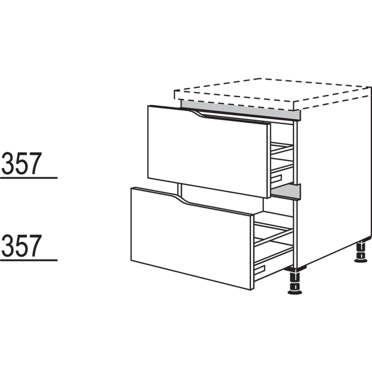 Nobilia Abschluss-Auszugschrank Curve NU2AAC90 52018