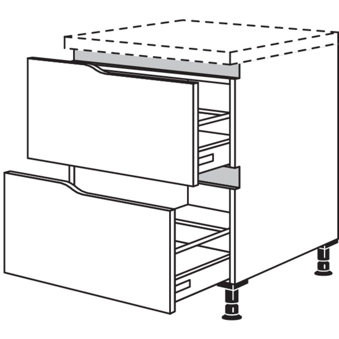 Nobilia Abschluss-Auszugschrank Curve NU2AAC90 52018