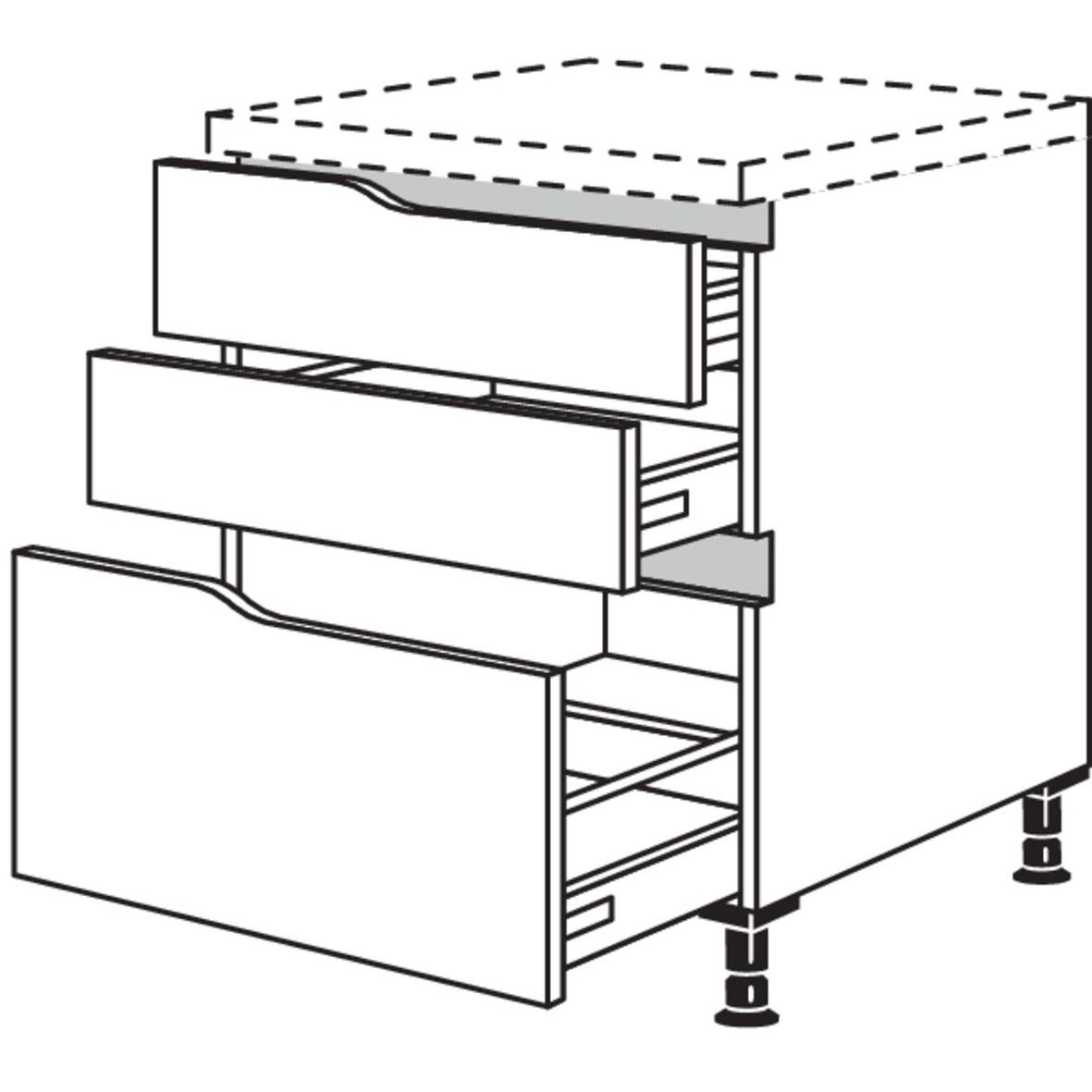 Nobilia Abschluss-Auszugschrank Curve NU2SAAC60 52028