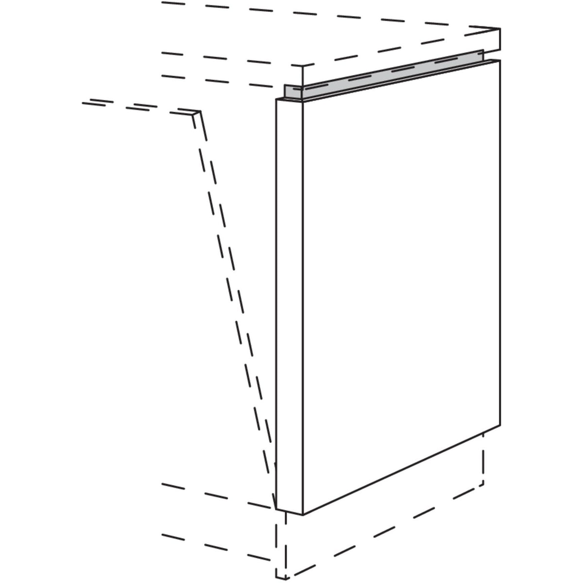 Nobilia Abschluss-Frontwange fuer vollintegrierte Geschirrspueler am Zeilenende NUWFG50-78 55960