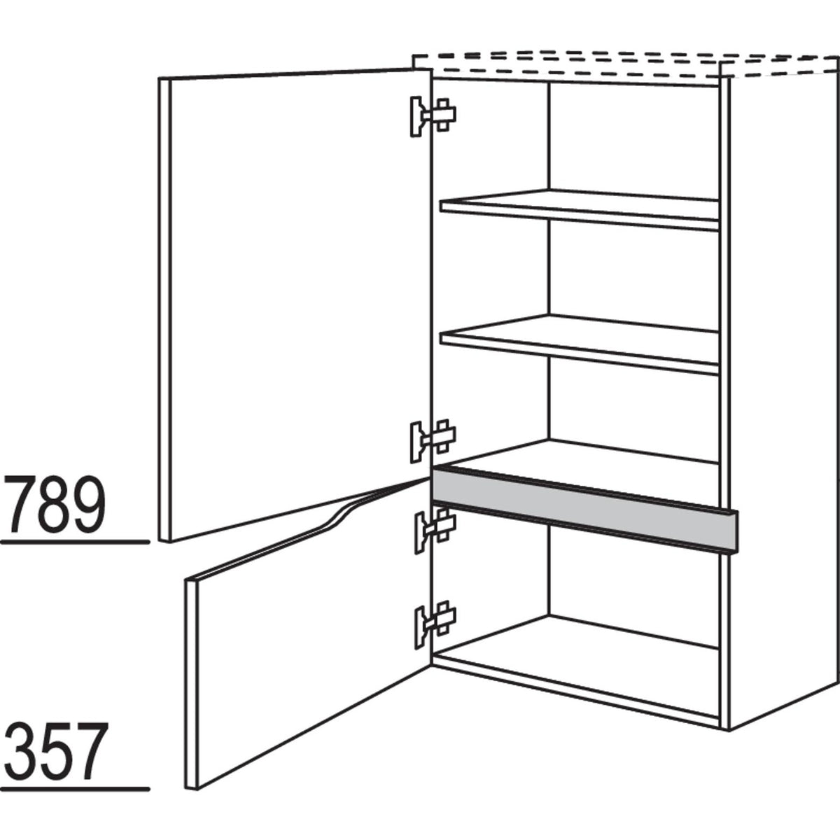 nobilia Abschluss-Midischrank Curve NBM2TAC45-115 67748