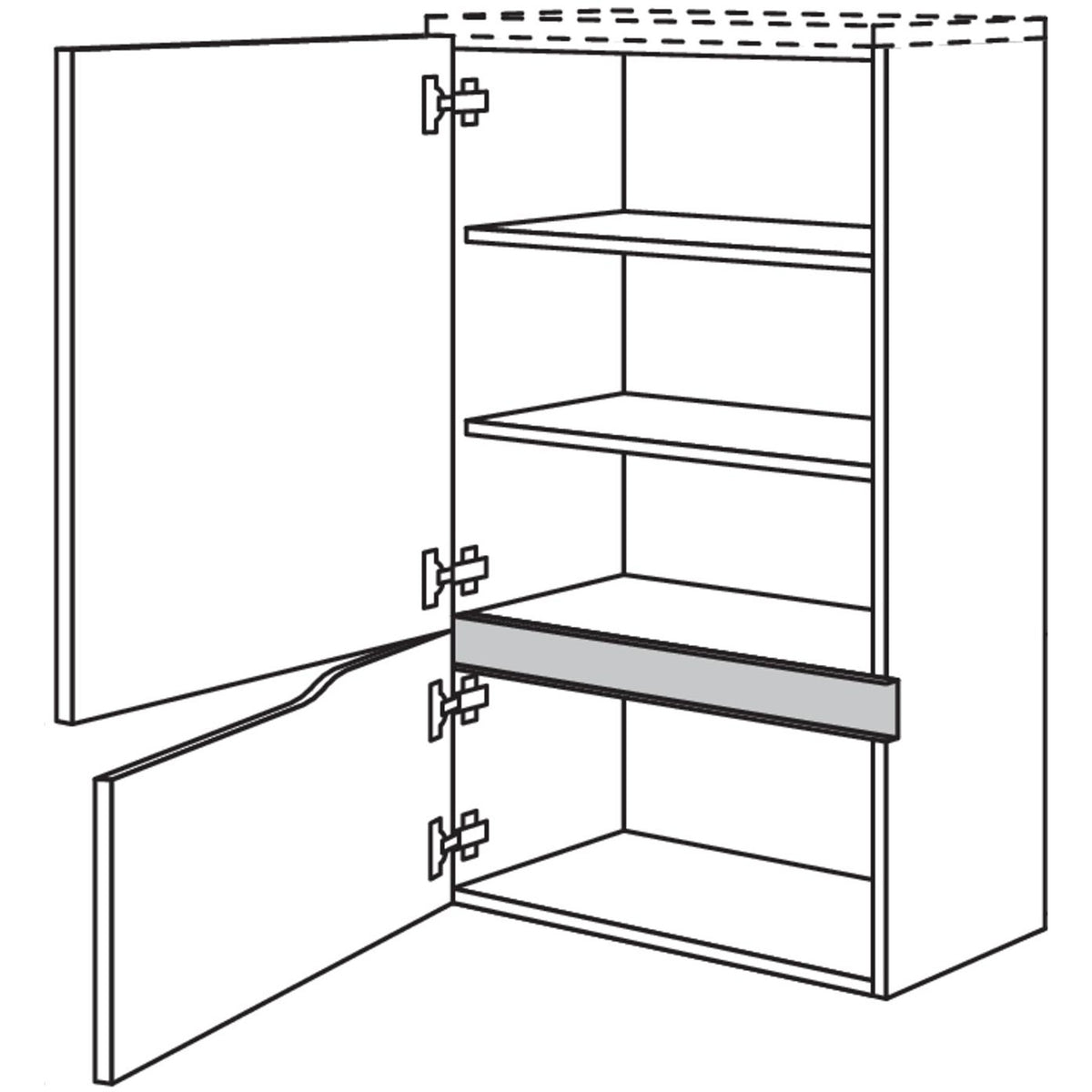 nobilia Abschluss-Midischrank Curve NBM2TAC45-115 67748