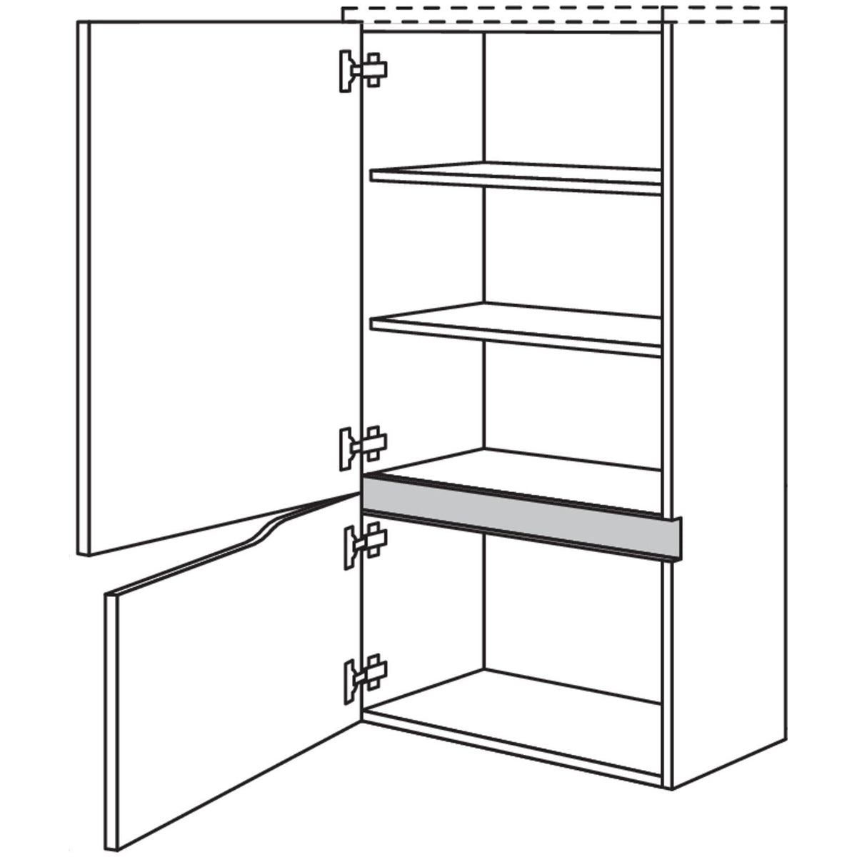 nobilia Abschluss-Midischrank Curve NBM2TAC45-130 67724