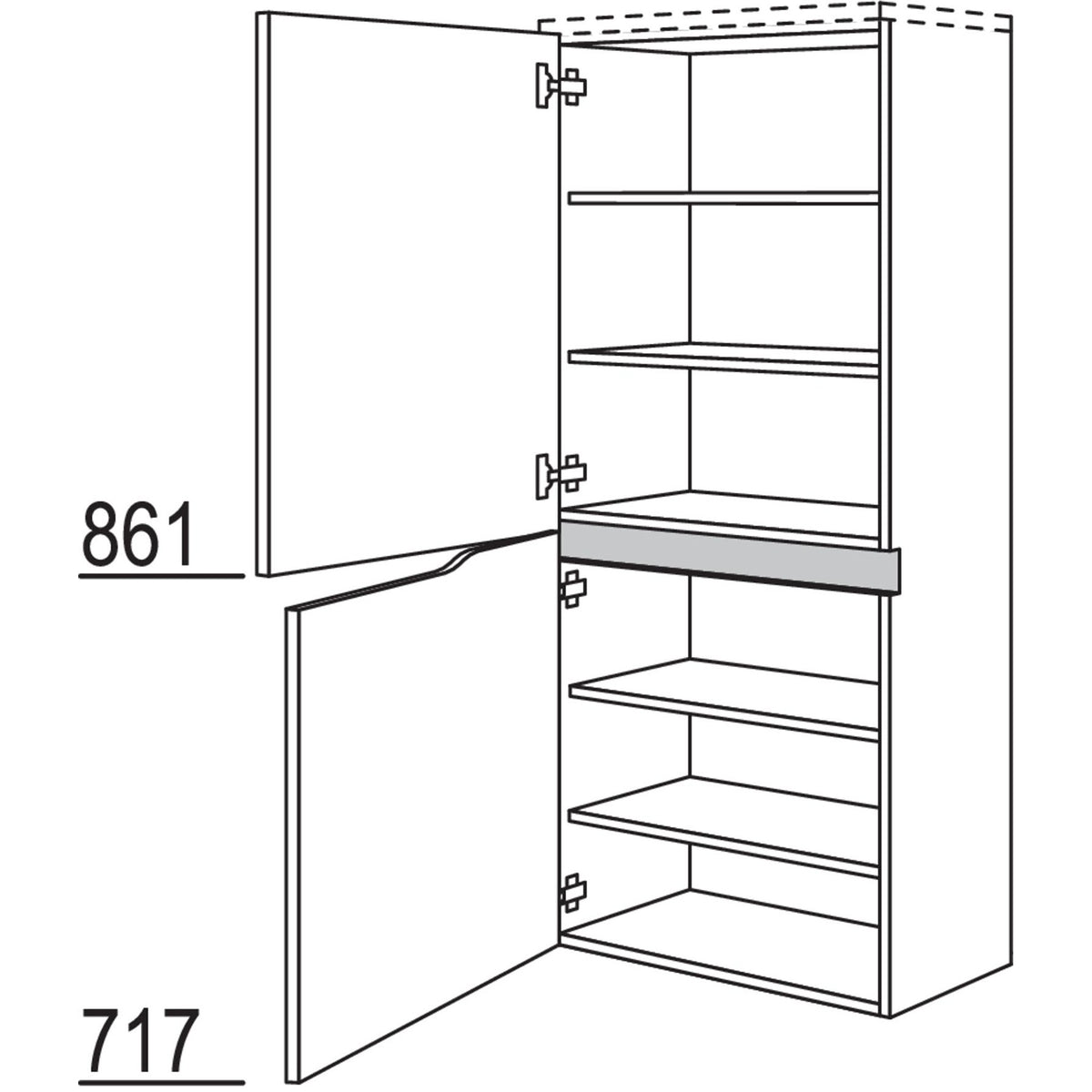 nobilia Abschluss-Midischrank Curve NBMAC45-158 67768