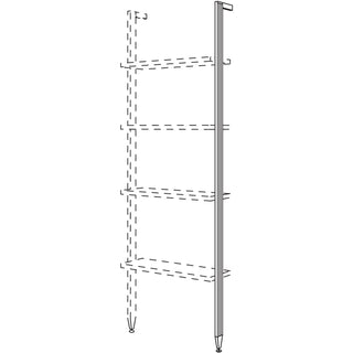 nobilia montant en aluminium à hauteur d'armoire haute 1 HRS15-1 - Version d'éclairage LED pour colonnettes en aluminium | SRL / Aspect acier inox | 073