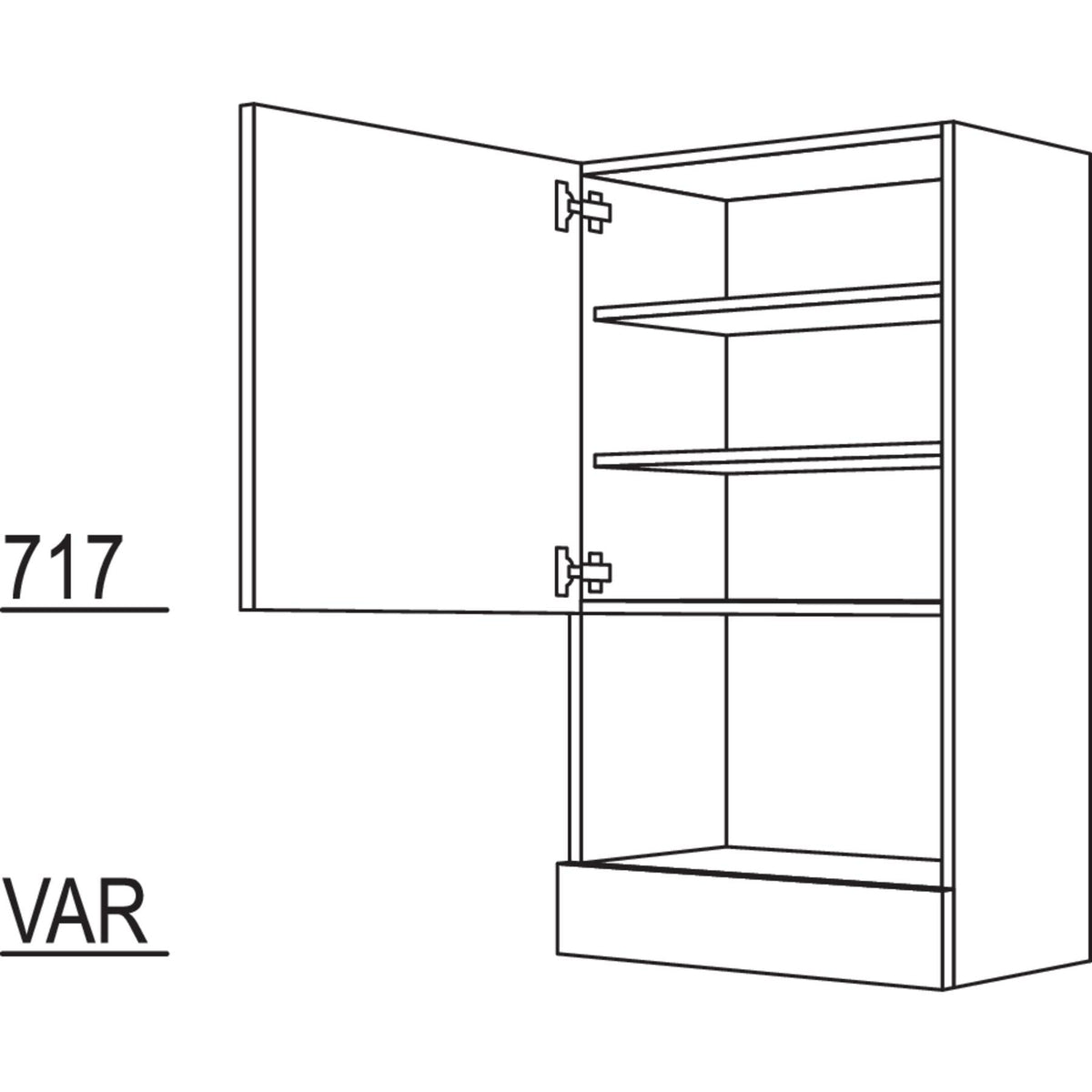Nobilia Aufsatzschrank fuer Mikrowellengeraete AM60-1 30171