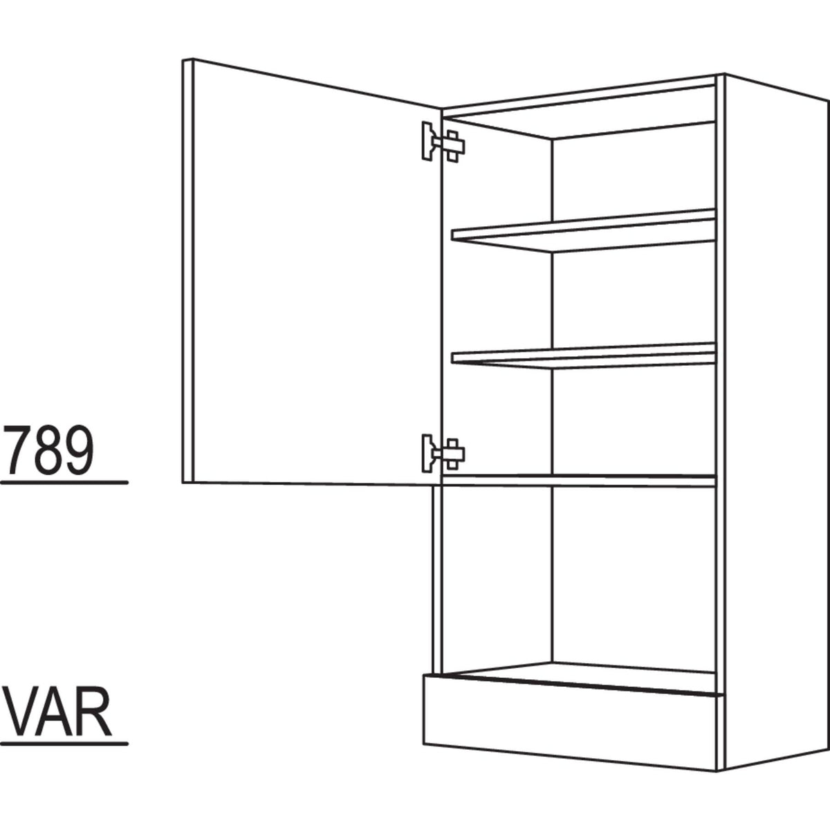 Nobilia Aufsatzschrank fuer Mikrowellengeraete AM60-2 41171