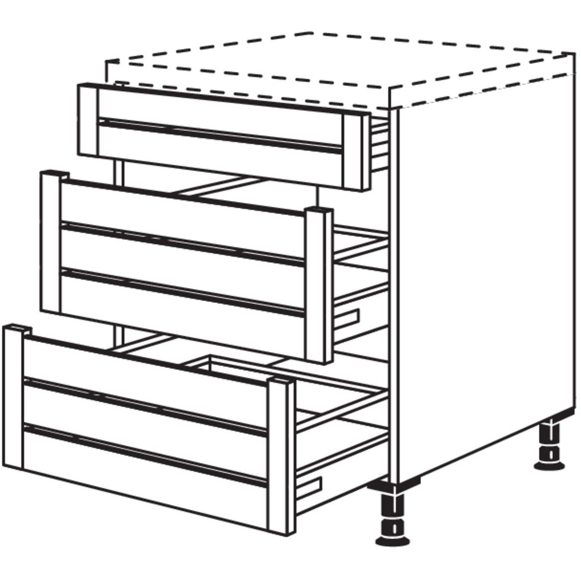 Nobilia Auszugschrank Landhaus mit Eiche Massivholzblenden ULM60 21706