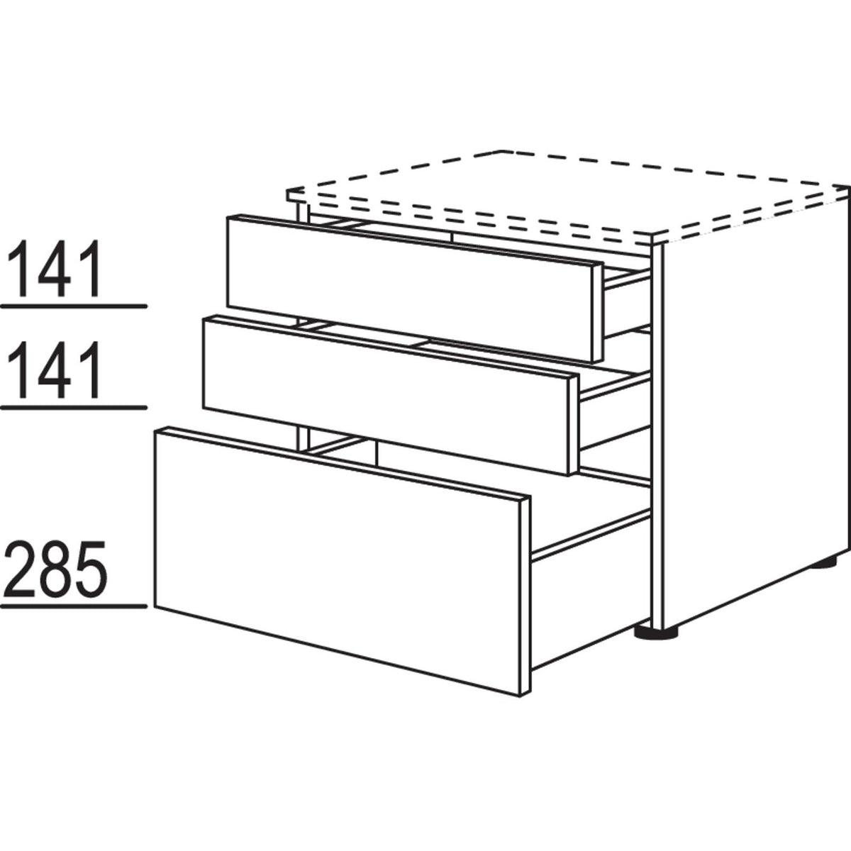 nobilia Auszugschrank in Echtholz- Furnier U2SAEF60-58 38034