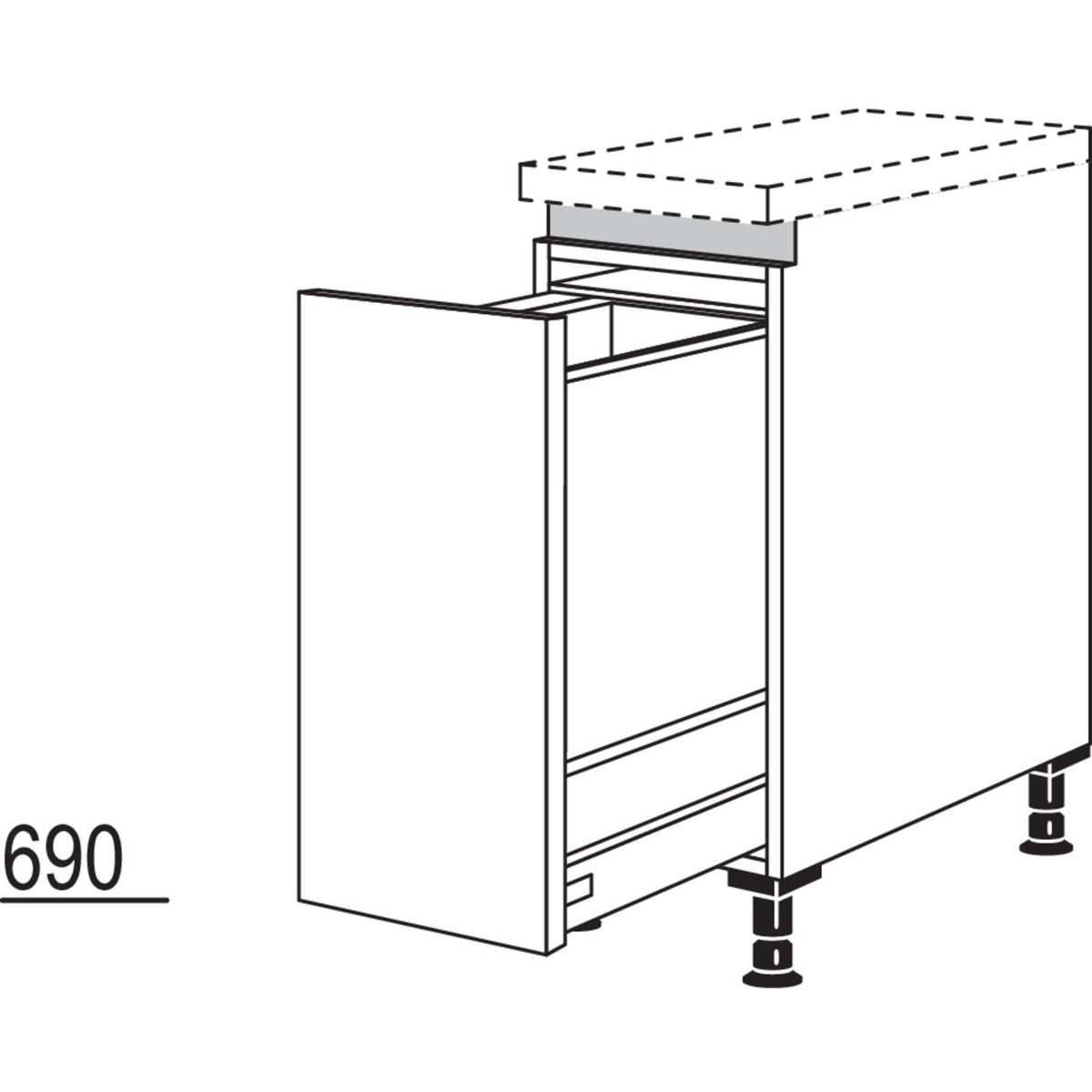 Nobilia Auszugschrank mit Wertstoffsammler NUAWS30 51138