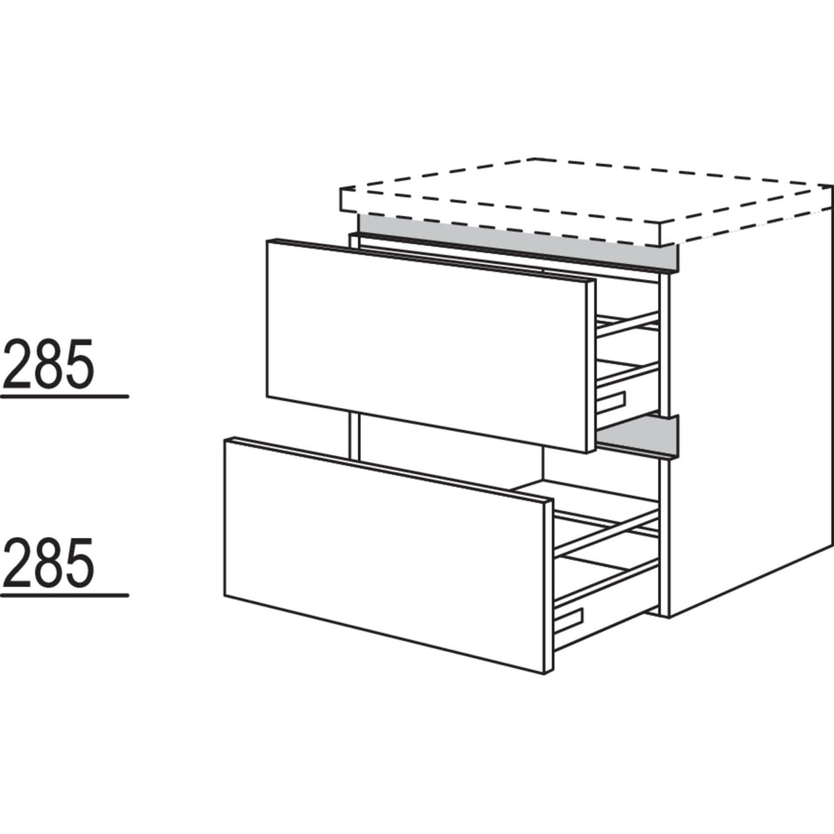 Nobilia Badezimmer-Auszugschrank NBU2A40-63 67622