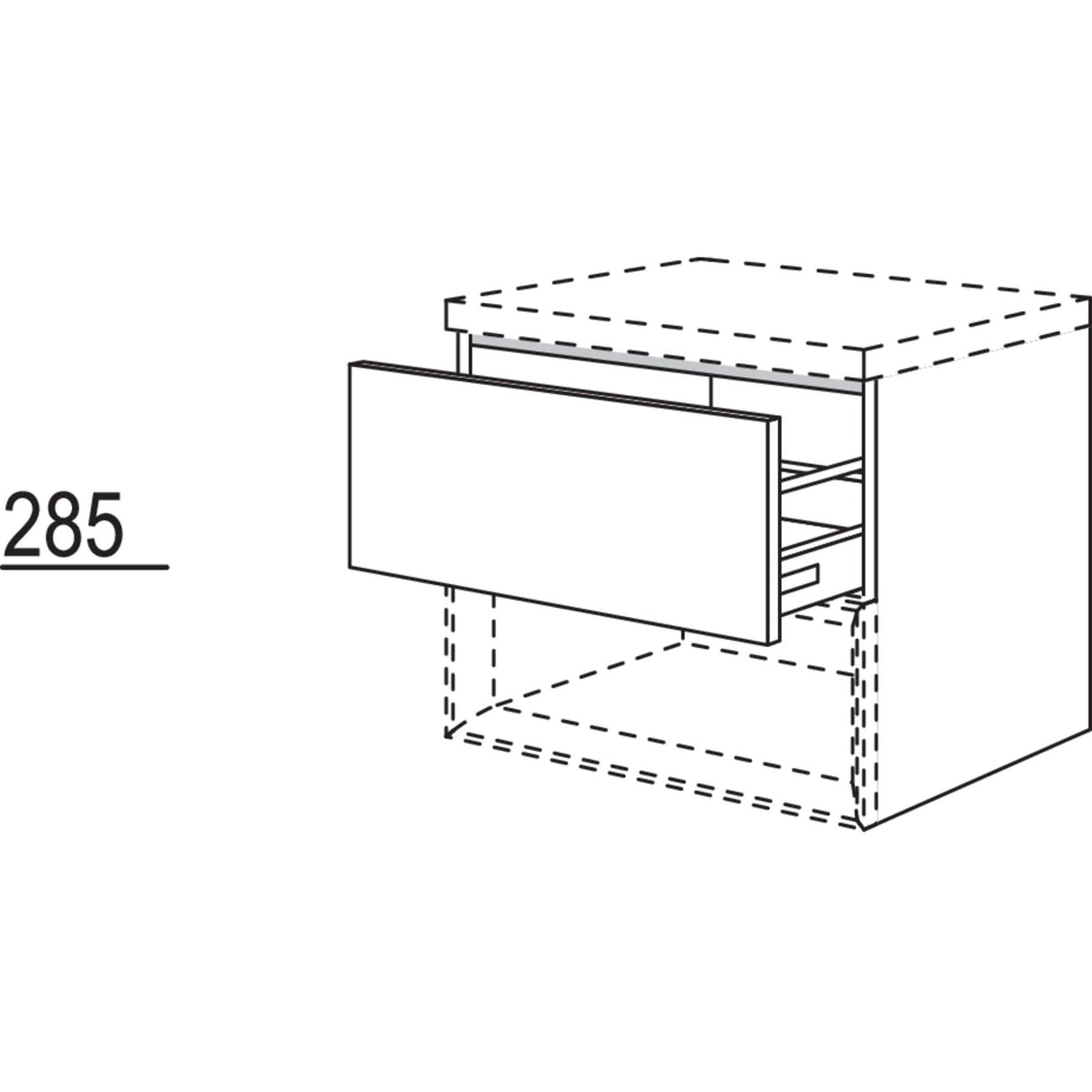Nobilia Badezimmer-Auszugschrank fuer Regaleinsatz Case BUACU45-58 2520