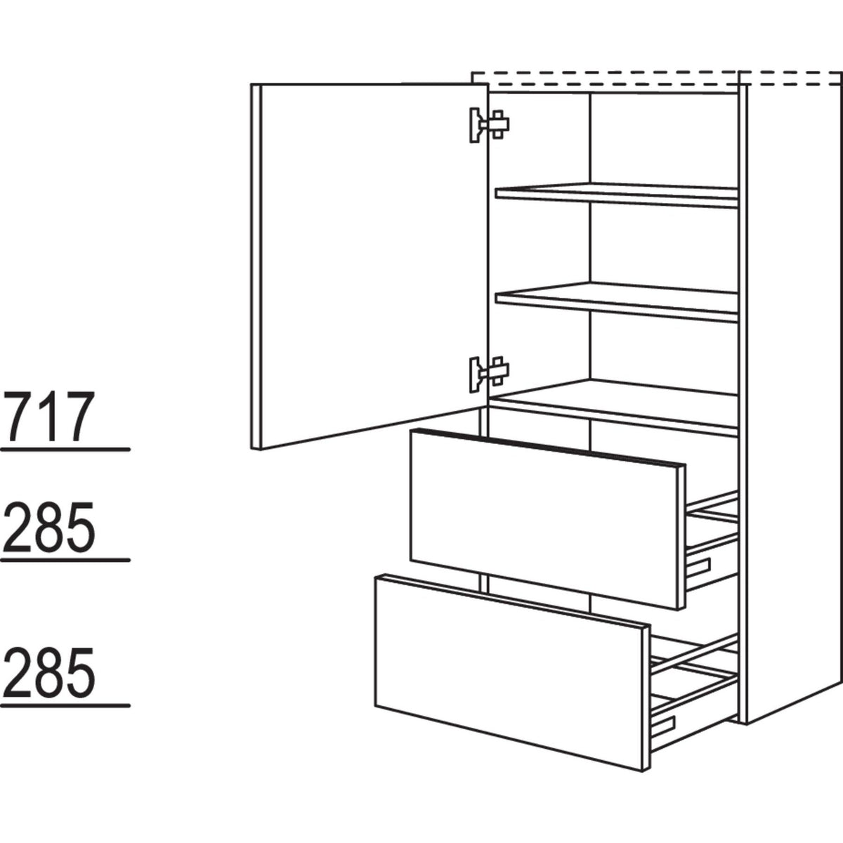 Nobilia Badezimmer-Midischrank BM2A45-130 2992