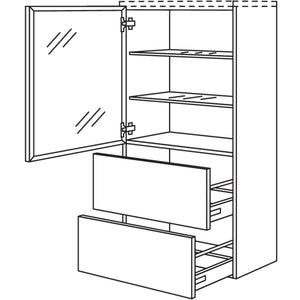 Nobilia Badezimmer-Midischrank Flat BMGF2A45-130 2997