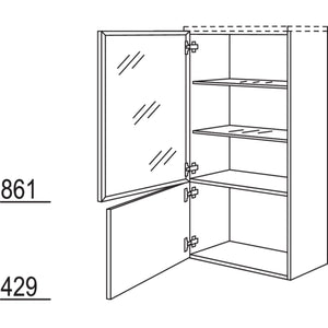 Nobilia Badezimmer-Midischrank Flat BMGF50-130 2978