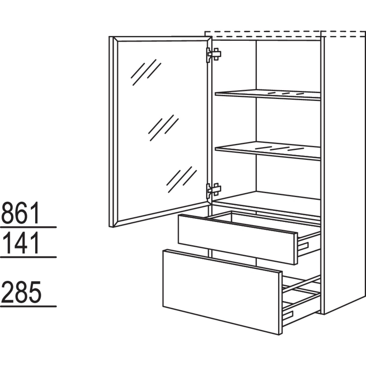 Nobilia Badezimmer-Midischrank Flat BMGFSA60-130 2989