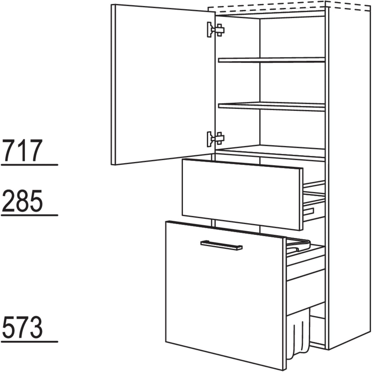 Nobilia Badezimmer-Midischrank Laundry-Carrier BMWK60-158 2960