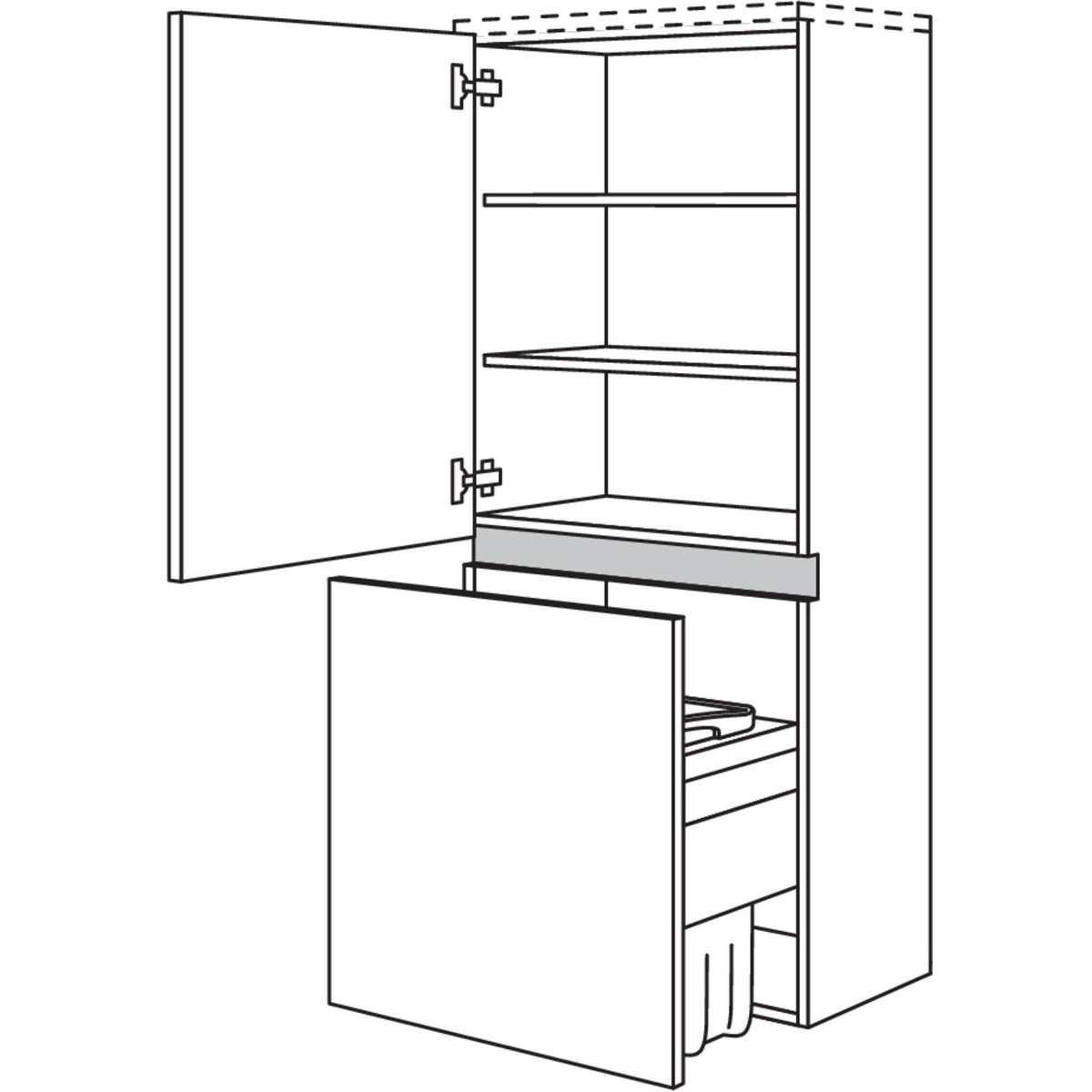 Nobilia Badezimmer-Midischrank Laundry-Carrier NBMWK45 67759