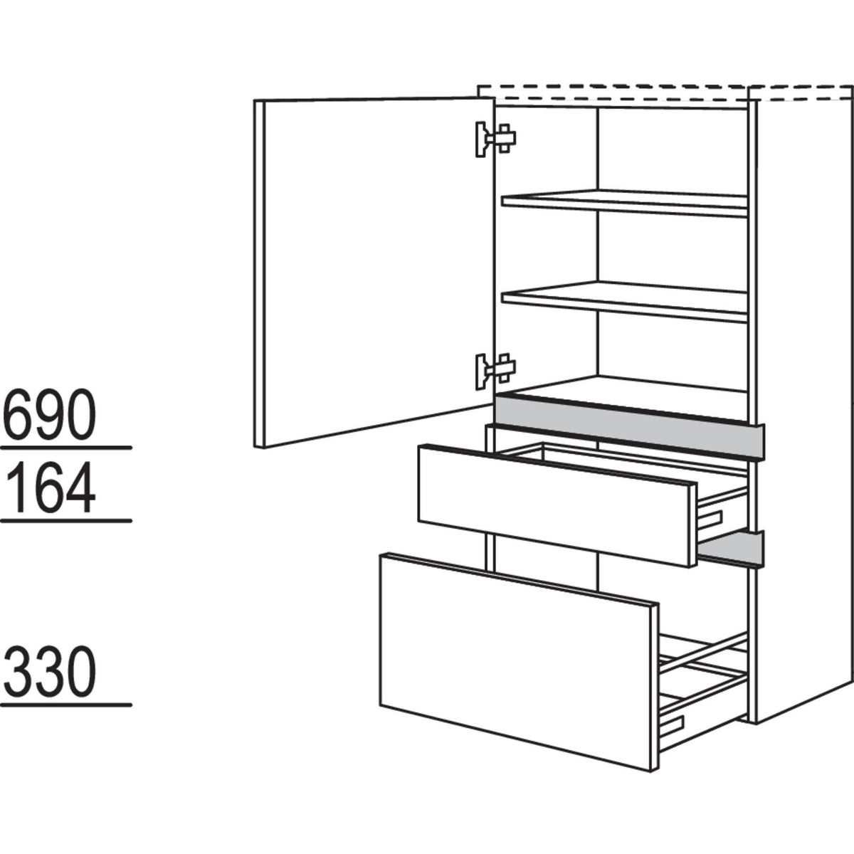 Nobilia Badezimmer-Midischrank NBMSA60-125 67746