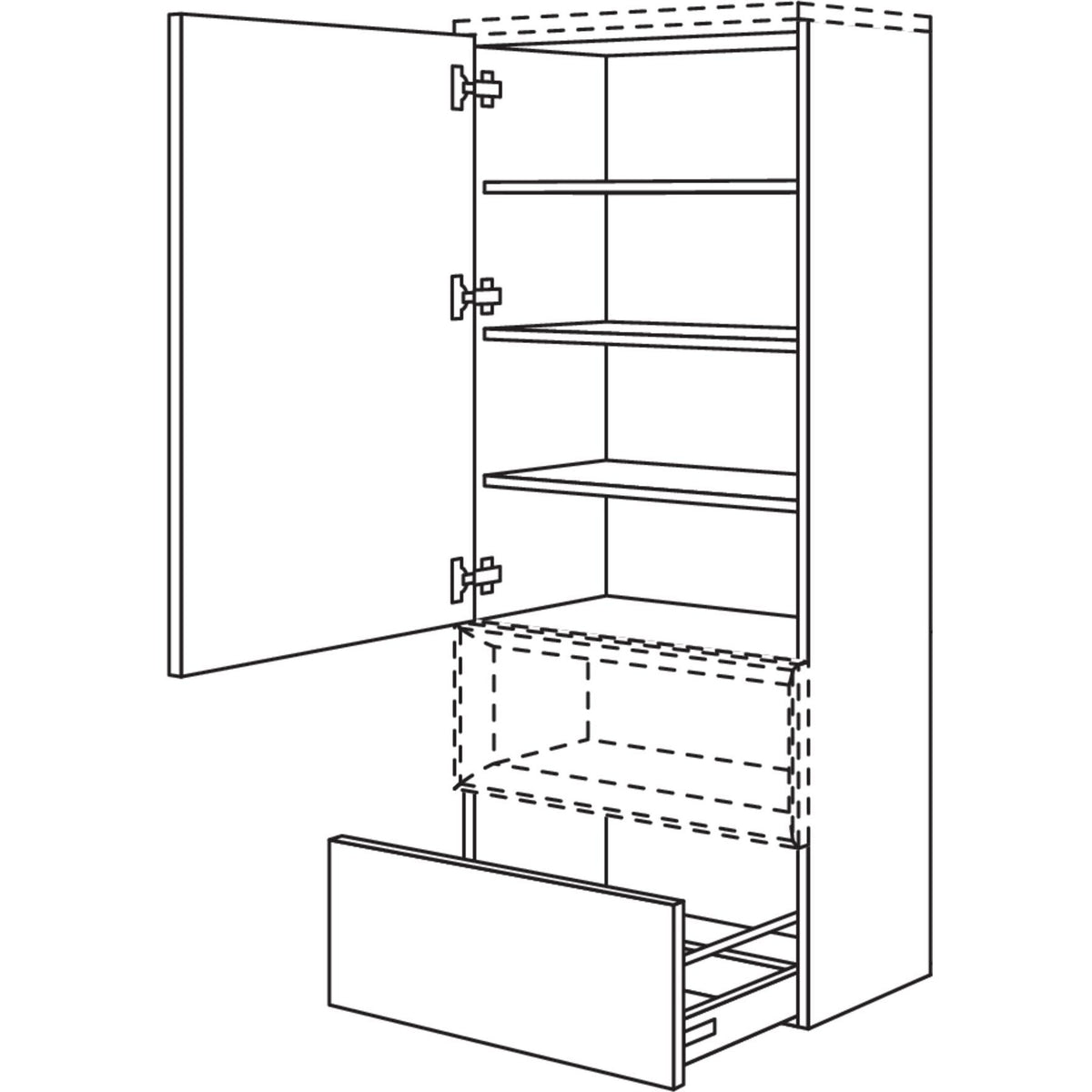 Nobilia Badezimmer-Midischrank fuer Regaleinsatz Case BMAC45-158 2957