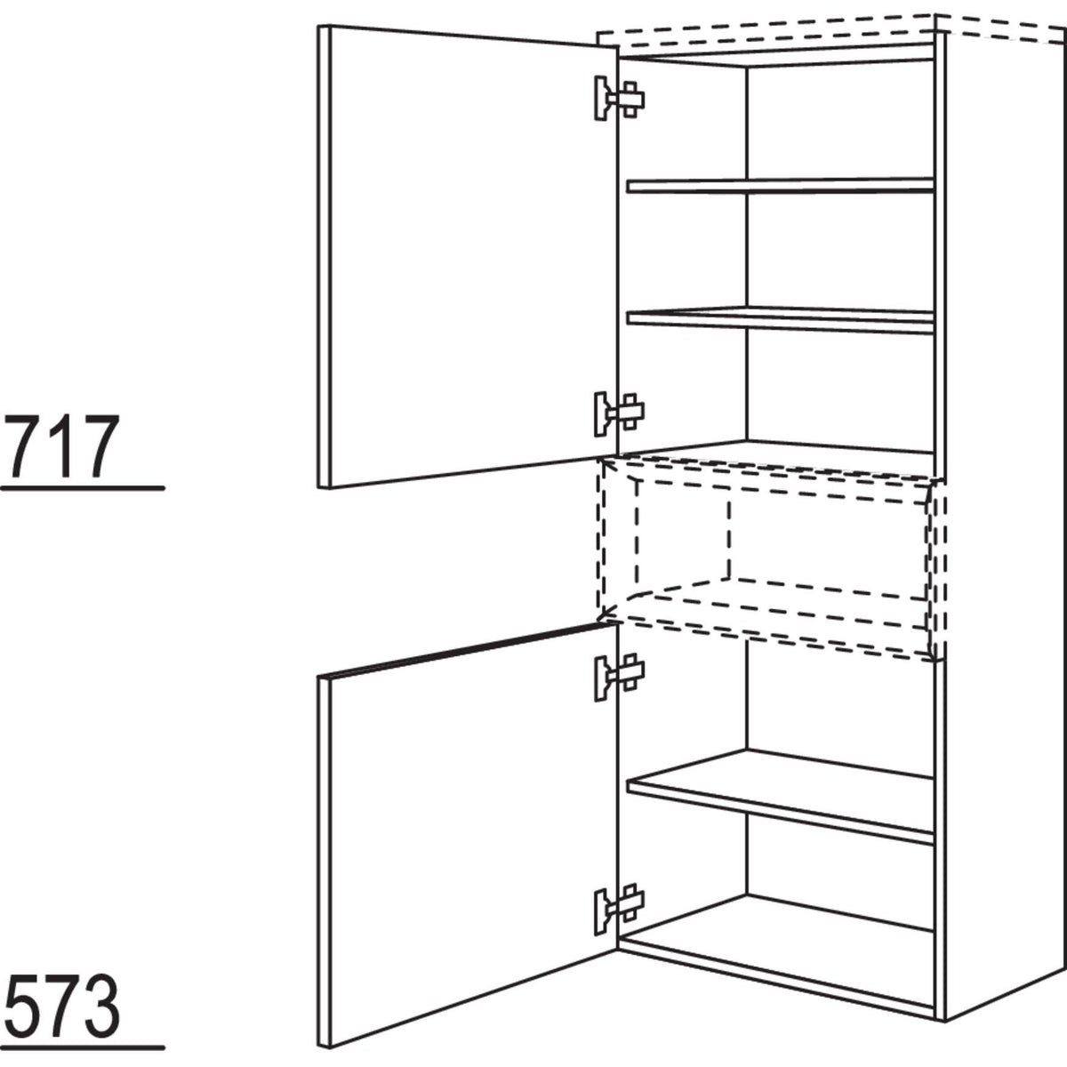 Nobilia Badezimmer-Midischrank fuer Regaleinsatz Case BMC45-158 2586
