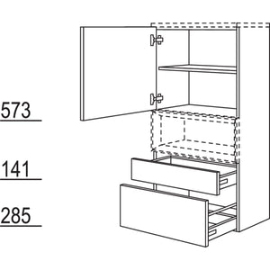 Nobilia Badezimmer-Midischrank fuer Regaleinsatz Case BMSAC30-130 2542