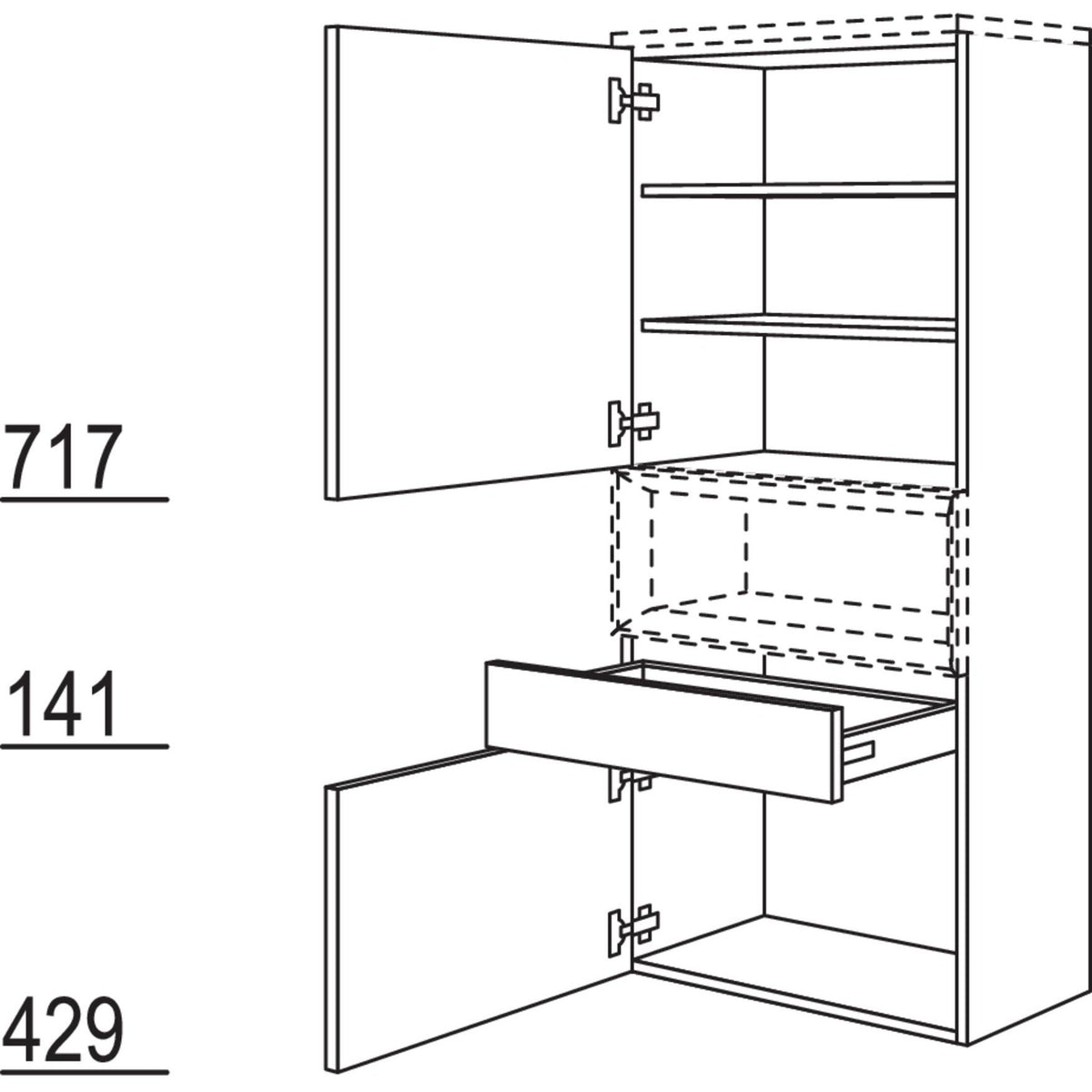 Nobilia Badezimmer-Midischrank fuer Regaleinsatz Case BMSC30-158 2589