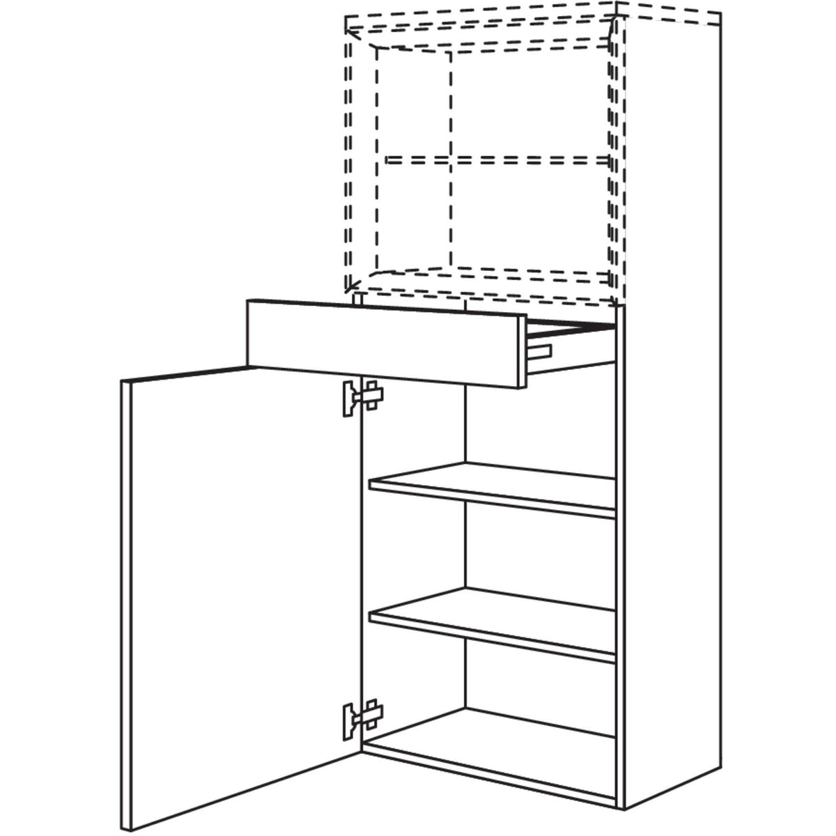 Nobilia Badezimmer-Midischrank fuer Regaleinsatz Case BMSDC30-158 2937