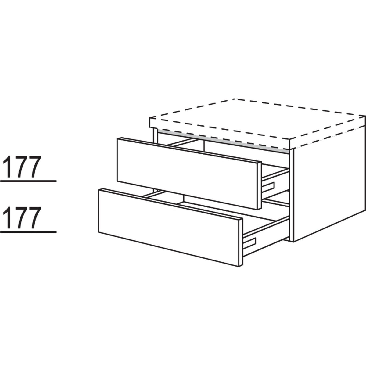 Nobilia Badezimmer-Schubkastenschrank BU2S90-36 2797