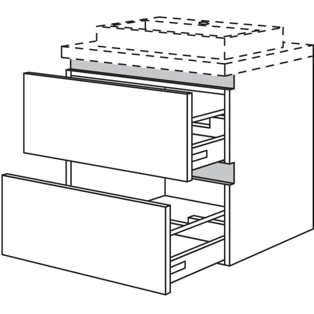 Nobilia Badezimmer-Waschtischschrank NBW2A100-63 67608