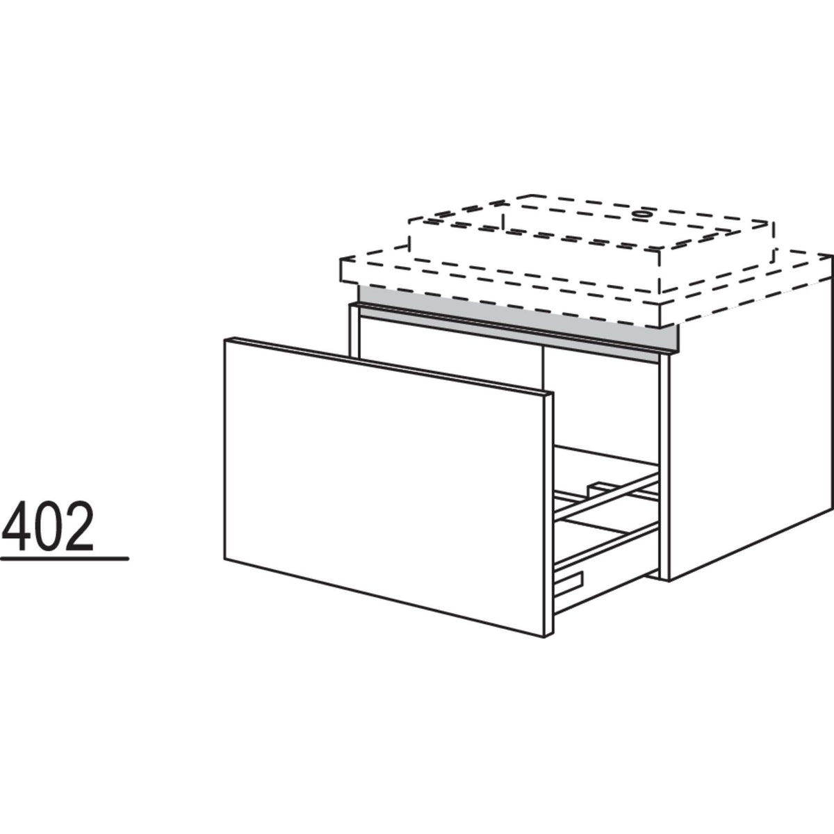 Nobilia Badezimmer-Waschtischschrank NBWA60-43 67435