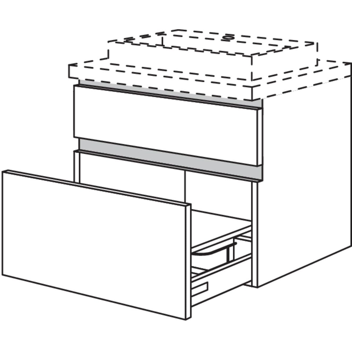 Nobilia Badezimmer-Waschtischschrank NBWA45-55 67543