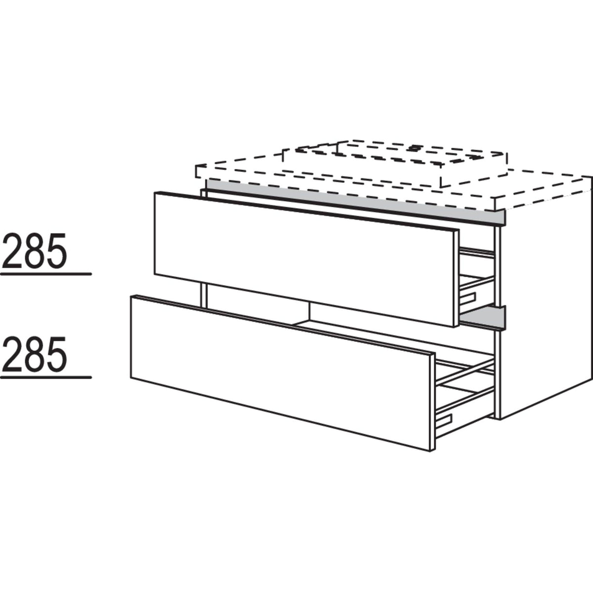Nobilia Badezimmer-Waschtischschrank NBWSA100-63 67618