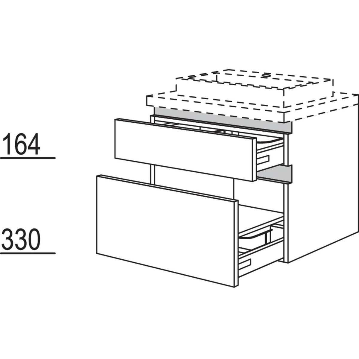 Nobilia Badezimmer-Waschtischschrank NBWSA60-55 67535