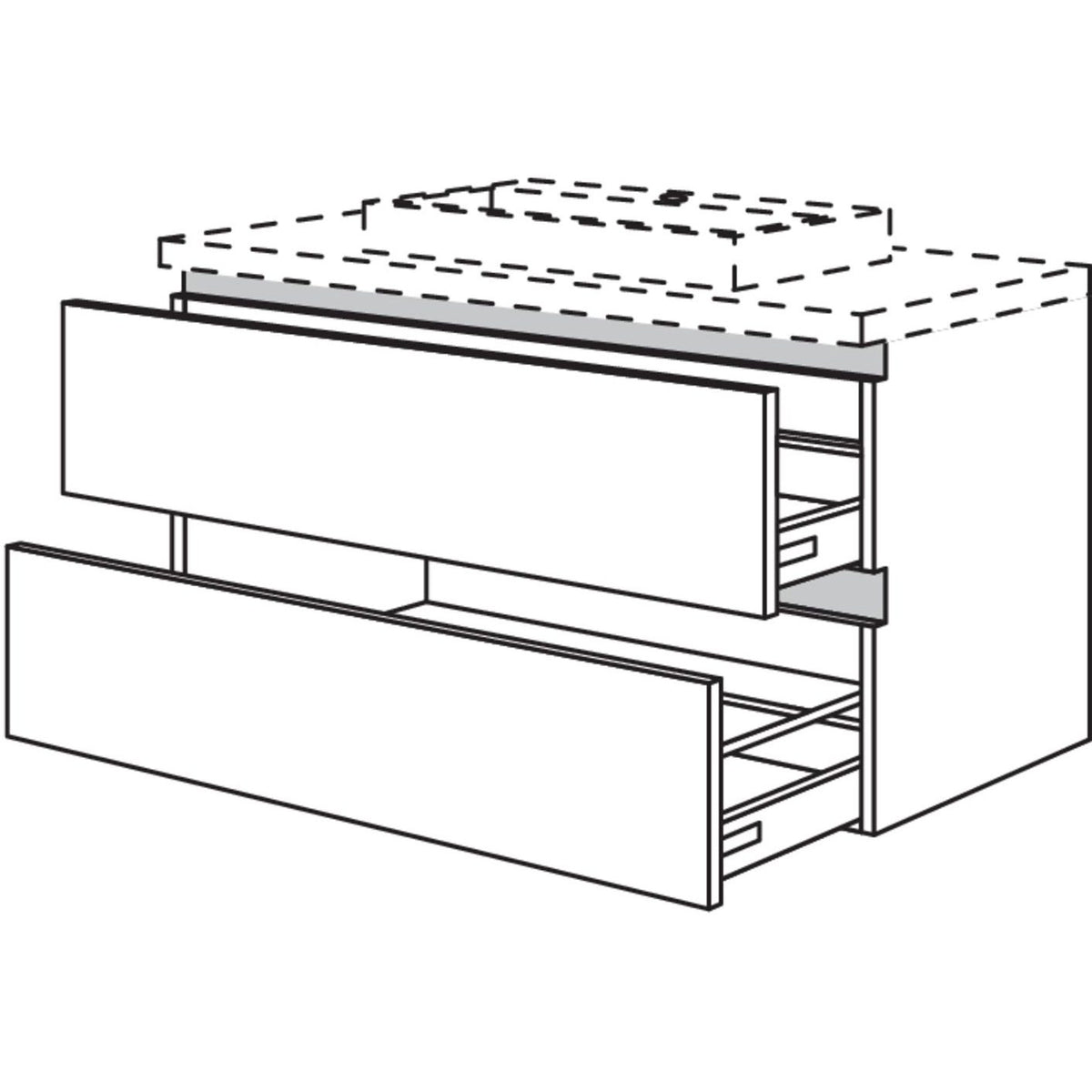 nobilia Badezimmer-Waschtischschrank NBWSA90-63 90 cm
