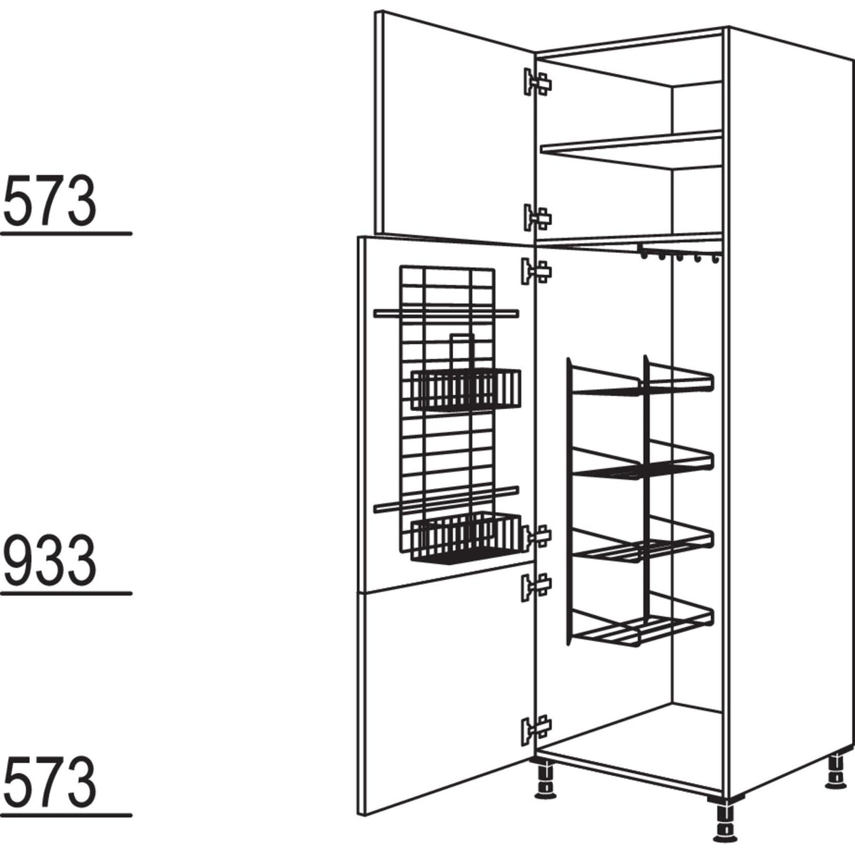Nobilia Besen-- Geraeteschrank HB60-2 35030